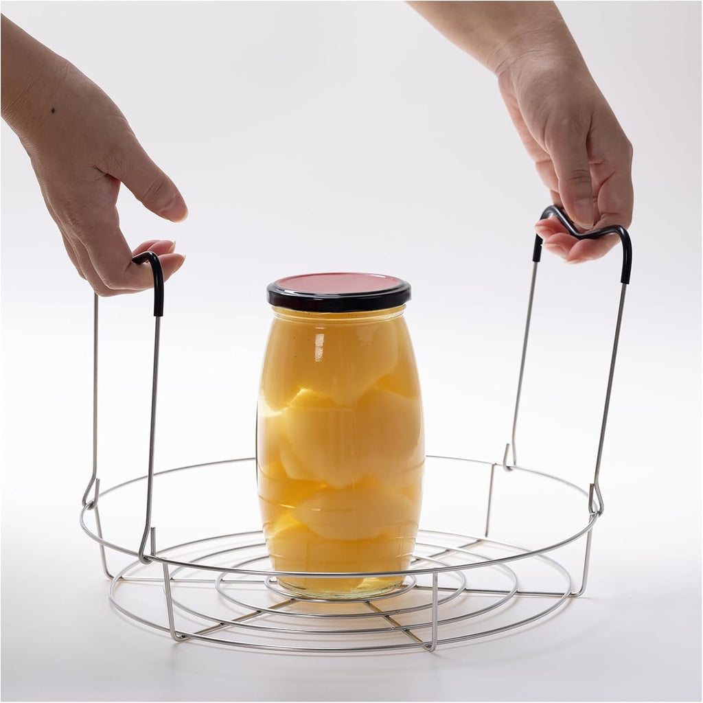 12in Stainless Steel Canning Rack, Heat Resistant Silicone Handles