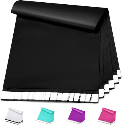 Black Poly Mailers 14.5x19 100 Pack, Large Self Seal Shipping Bags | Strong Thick Tear-resistant Waterproof Mailing