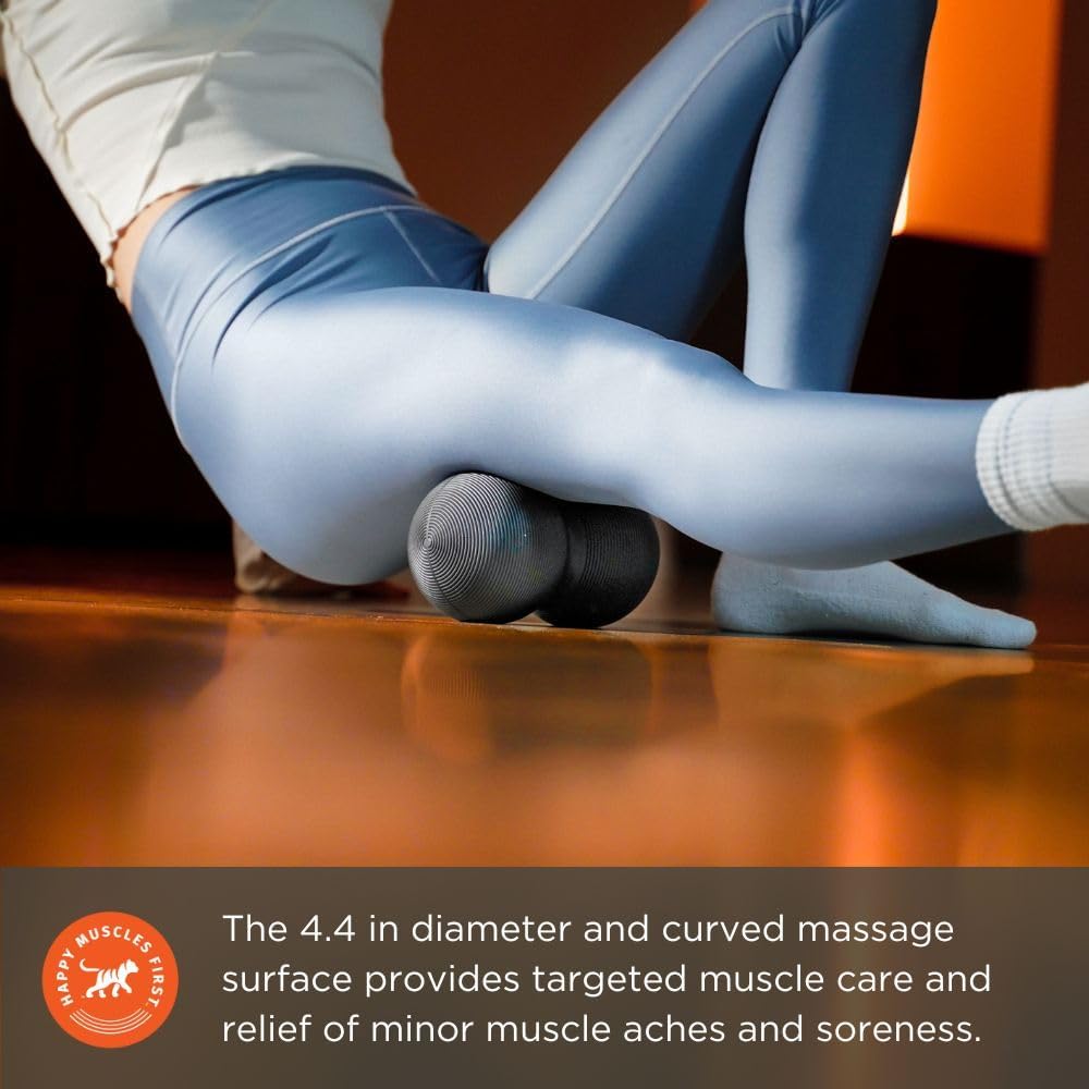 Tiger Ball Large 8-Inch Long by 4.4-Inch High Peanut Foam Roller Double Ball: Self-Help Body Massage Tool for Trigger