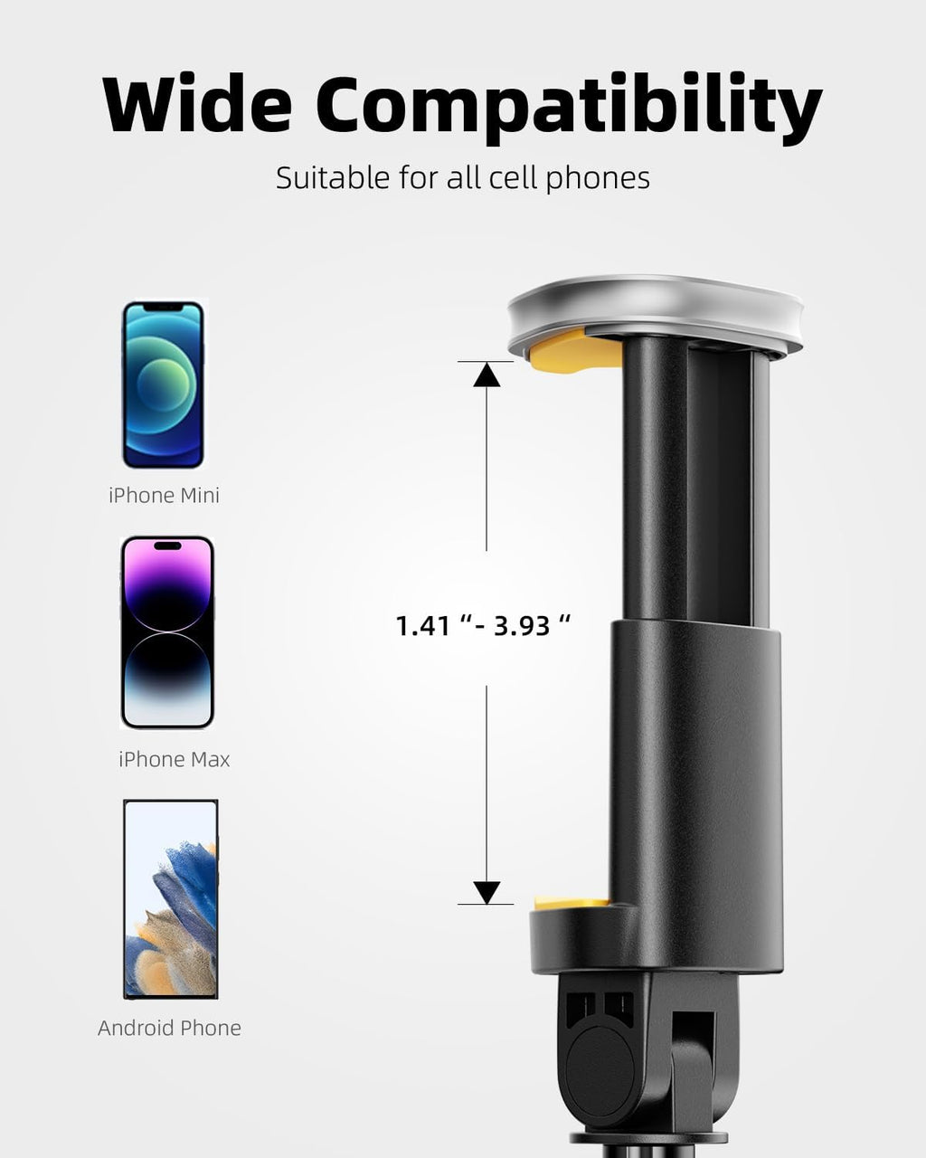 Selfie Stick Tripod for iPhone, 60" Lightweight Phone Tripod Stand with Wireless Remote, Extendable Selfie Stick for