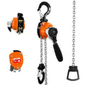 Mini Lever Chain Hoist 1/4 Ton - 550lbs Capacity, 10ft Lift, Safety Hooks - Portable Manual Hoist for Garages