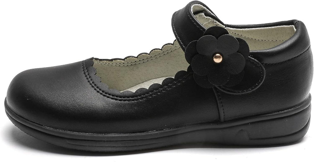 Girls Mary Jane Flats School Uniform Shoes Strap Dress Shoes (Toddler/Little Kid/Big Kid)