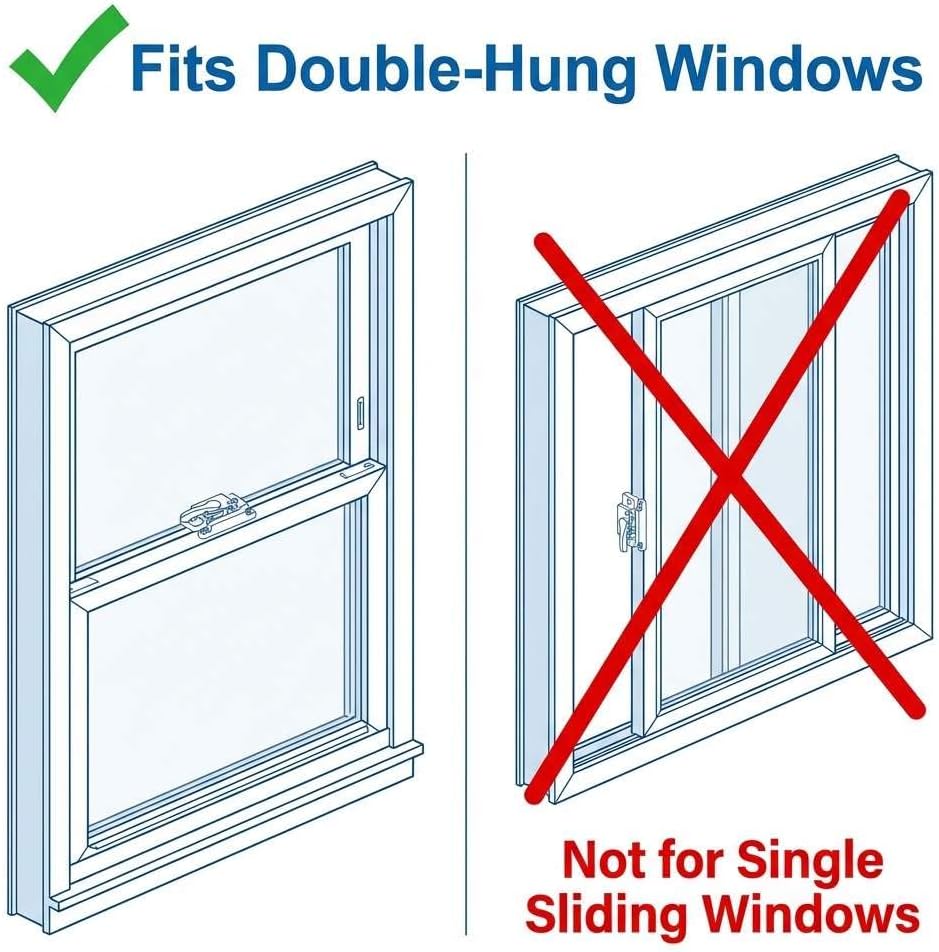 10 Pack Sliding Window Sash Locks, Cam Action White Double Hung Window Sash Lock for Vertical and Horizontal Sliding