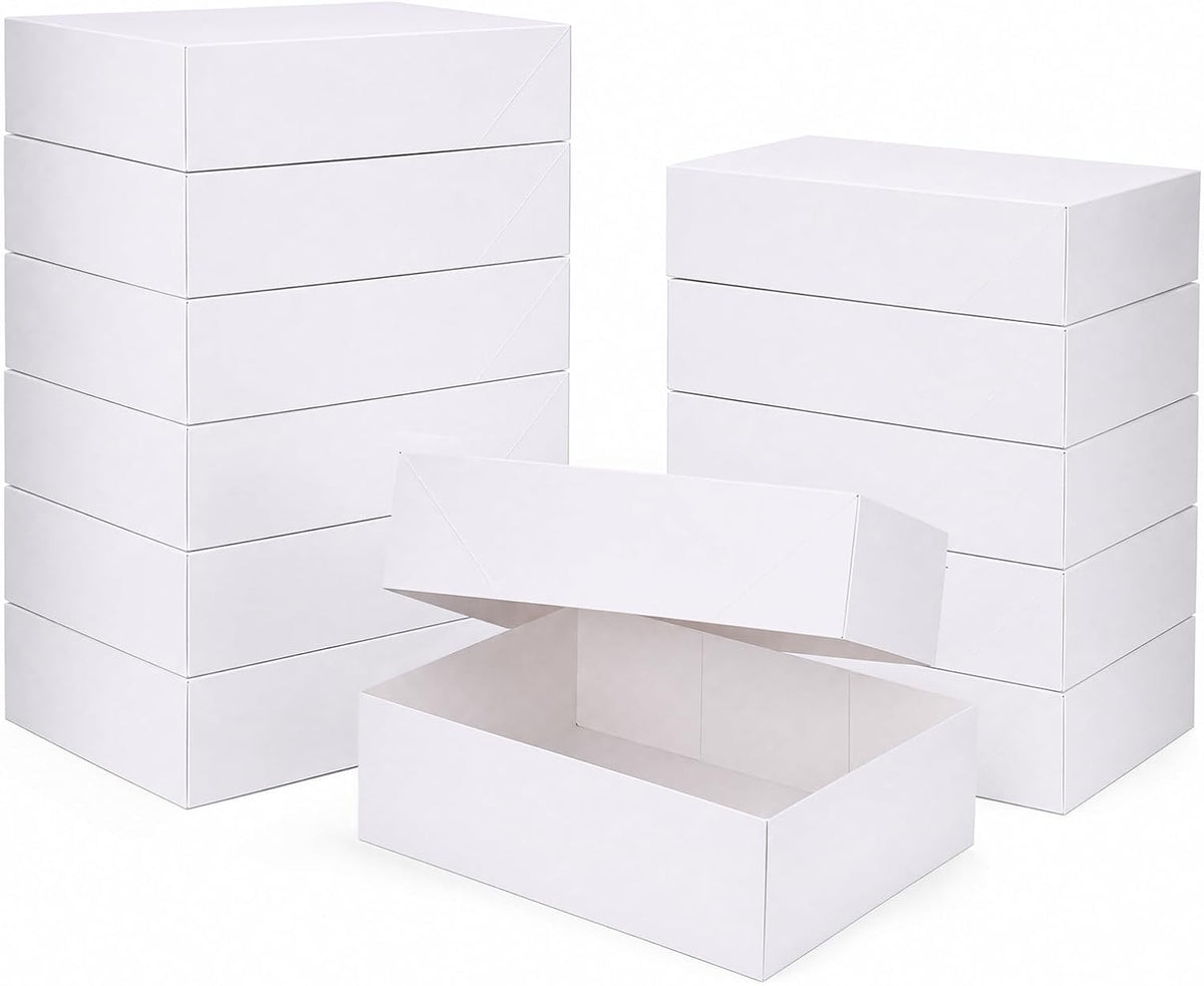 12 Pack 14x10x4 inch Gift Boxes, White Shirt Boxes for Presents