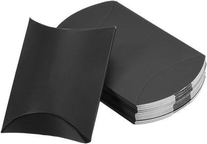 Pillow Boxes Wedding Gift Boxes Paper Box 2.6x2.6x1 Black 50Pcs