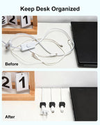 Art3d 8-Pack Black Magnetic Cable Clips, Cord Organizer, Cable Management