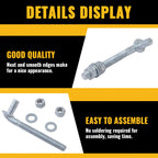 J Bolt Gate Hinge, 5/8" X 8" Heavy Duty Gate Hinge Bolt, 4-Pack