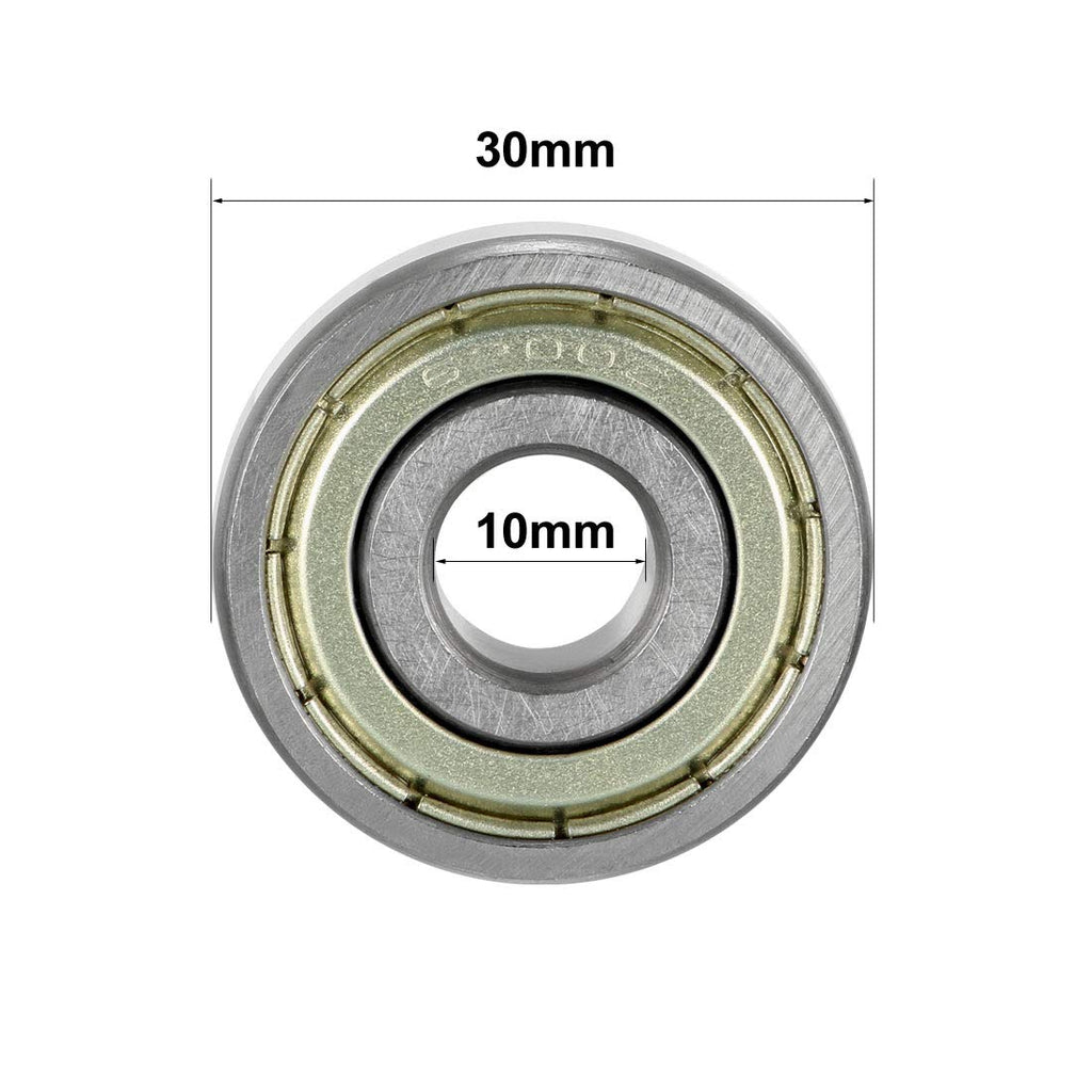 uxcell 6200ZZ Deep Groove Ball Bearings 10mm ID 30mm OD 9mm Thick Chrome Steel Double Shielded 2pcs
