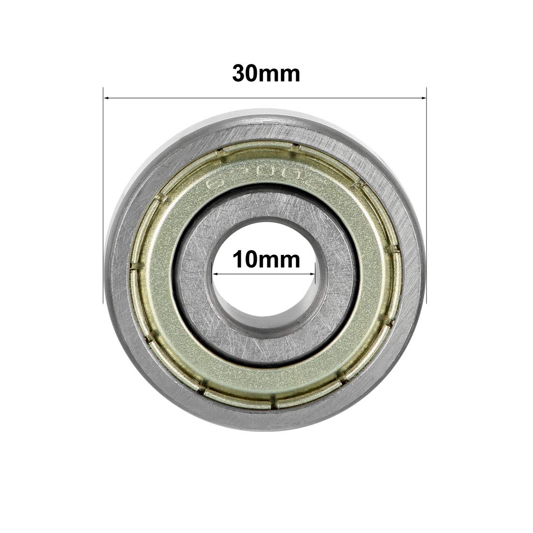 uxcell 6200ZZ Deep Groove Ball Bearings 10mm ID 30mm OD 9mm Thick Chrome Steel Double Shielded 2pcs