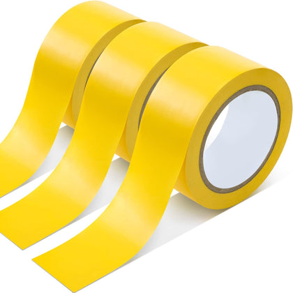 3 Rolls Floor Marking Tapes 2" Width 100' Length Yellow Durable Non Abrasive Strong Floor Tape for Social Distancing