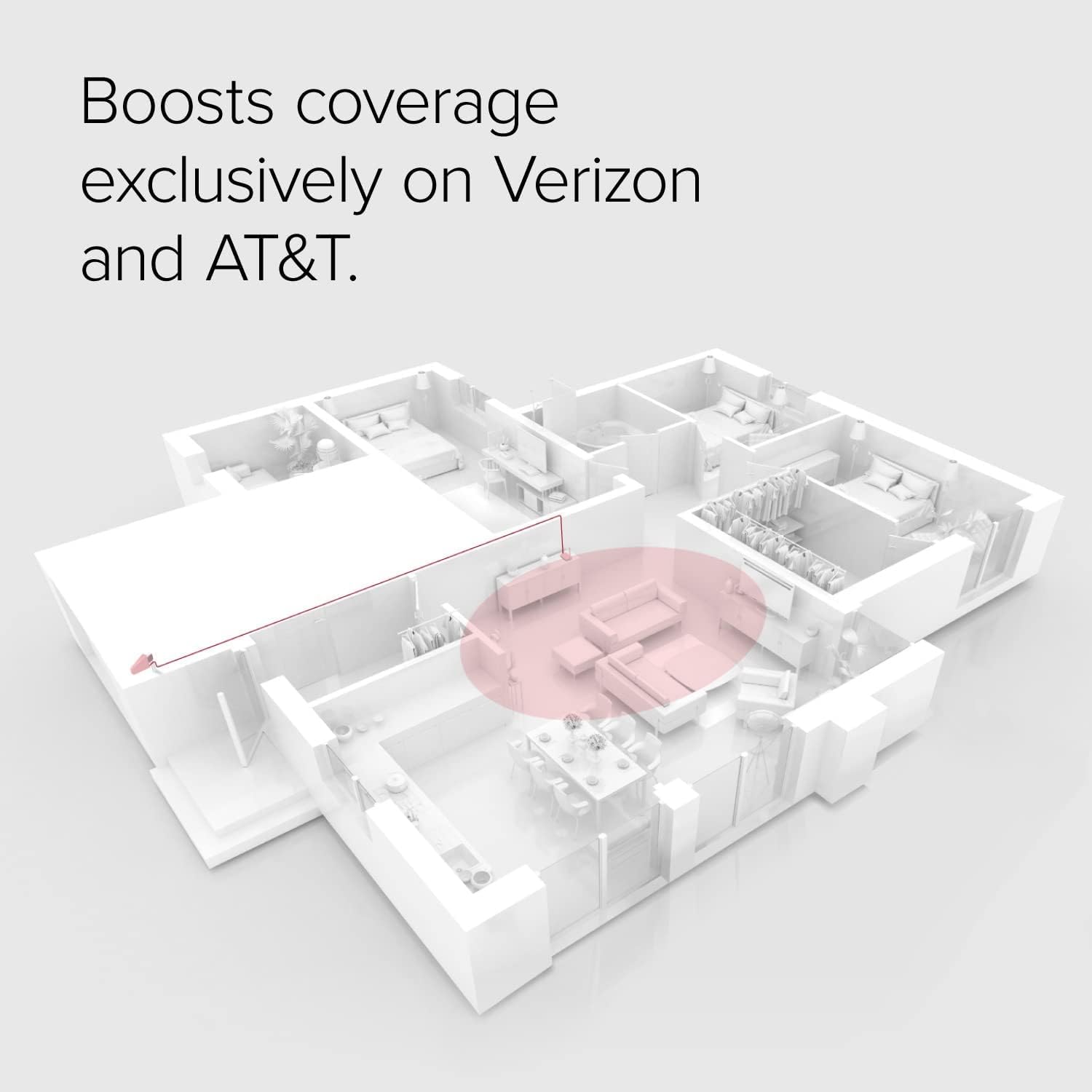 Home Studio Lite - Cell Phone Signal Booster for Verizon and AT&T only | Boosts 5G, 4G LTE up to 3,000 sq. ft | Made