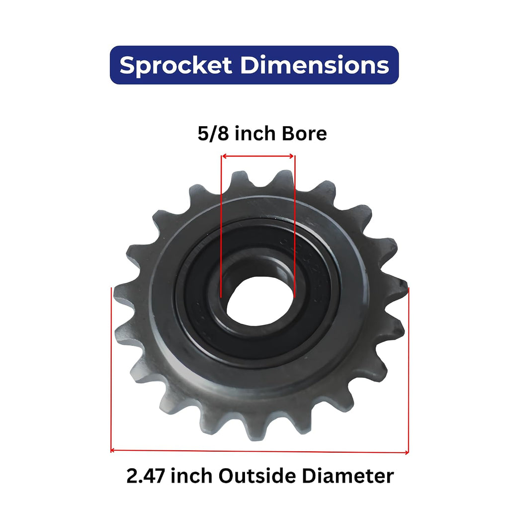Jeremywell #35 Roller Chain Idler Sprocket 5/8" Bore 19 Tooth