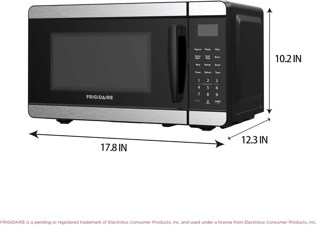 Countertop Microwave - Digital Control Panel - 6 Auto Cooking Settings - 10 Power Levels - Child Safety Lock - 0.7