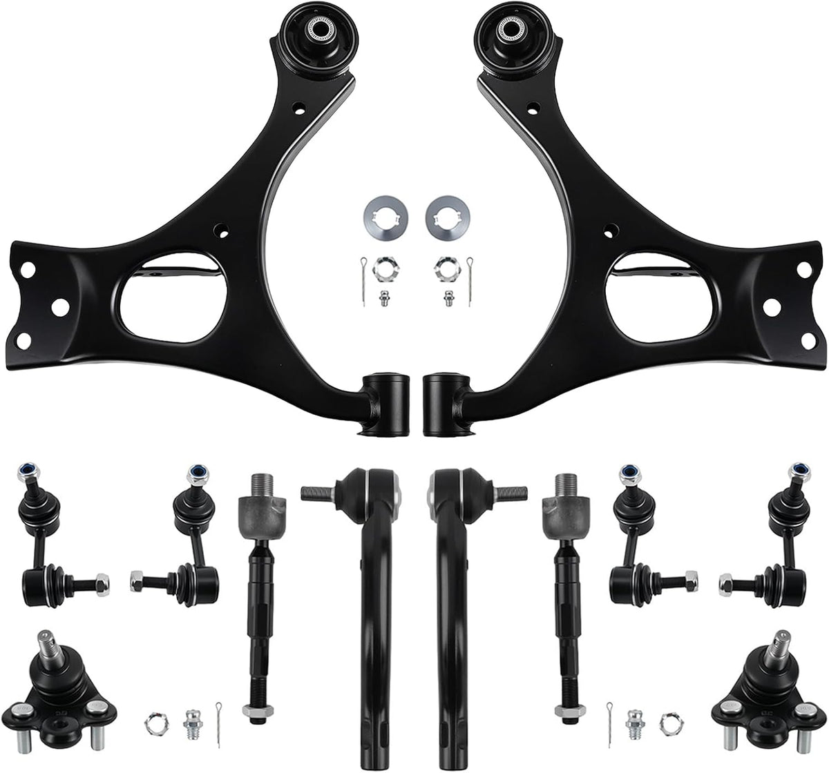 maXpeedingrods 12Pc Suspension Kit for Honda Civic 2006-2011, Front Lower Control Arm w/Ball Joints, Sway Bar Link, Outer Inner Tie Rod End