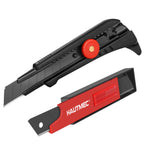 18mm Heavy Duty Utility Knife with Fin Design, Ratchet for Quick Blade Changes, Multi-purpose sprayed non-slip grip