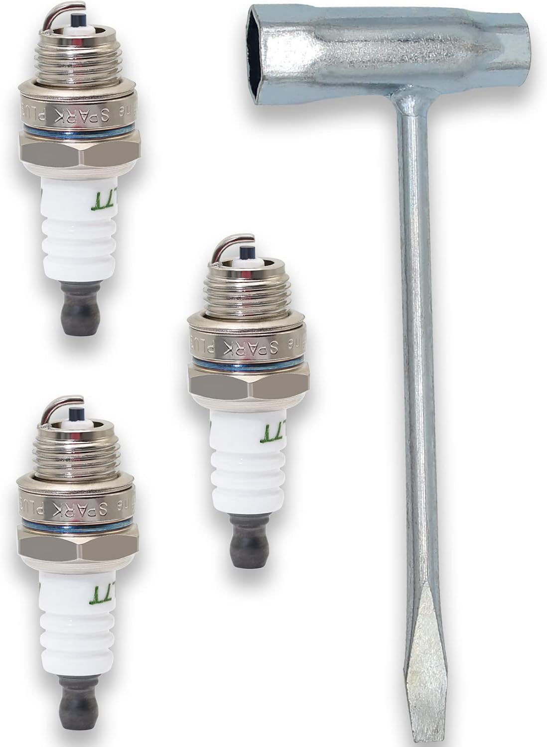 3pcs BPMR7A L7T Spark Plugs with 13 by 19 mm Chainsaw Scrench