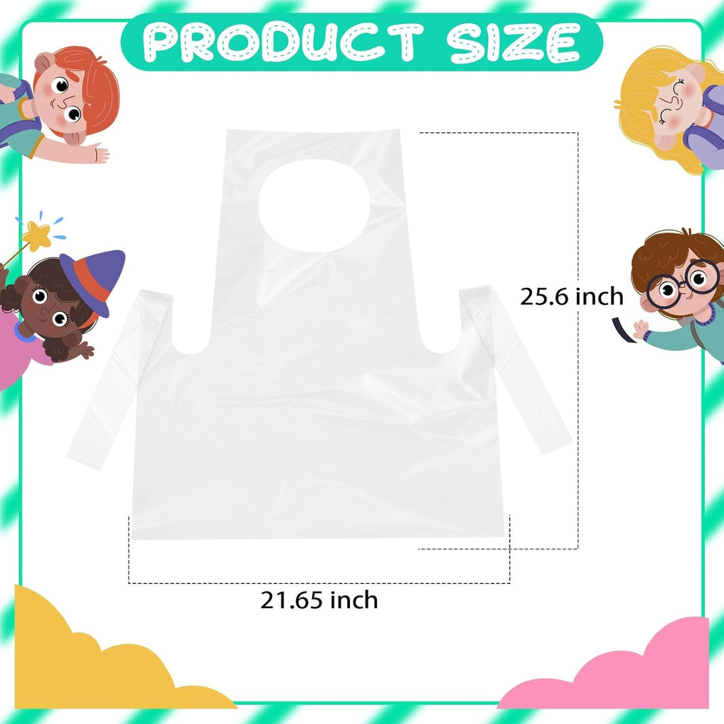 Disposable Aprons for Kids, Clear Plastic Aprons