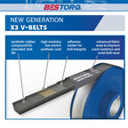 BESTORQ B30 or 5L330 V-Belt, Classic Wrapped Rubber X3 V-Belt, Black, 33" Outside Circumference x .66" Width x .43" Height, Pack of 5