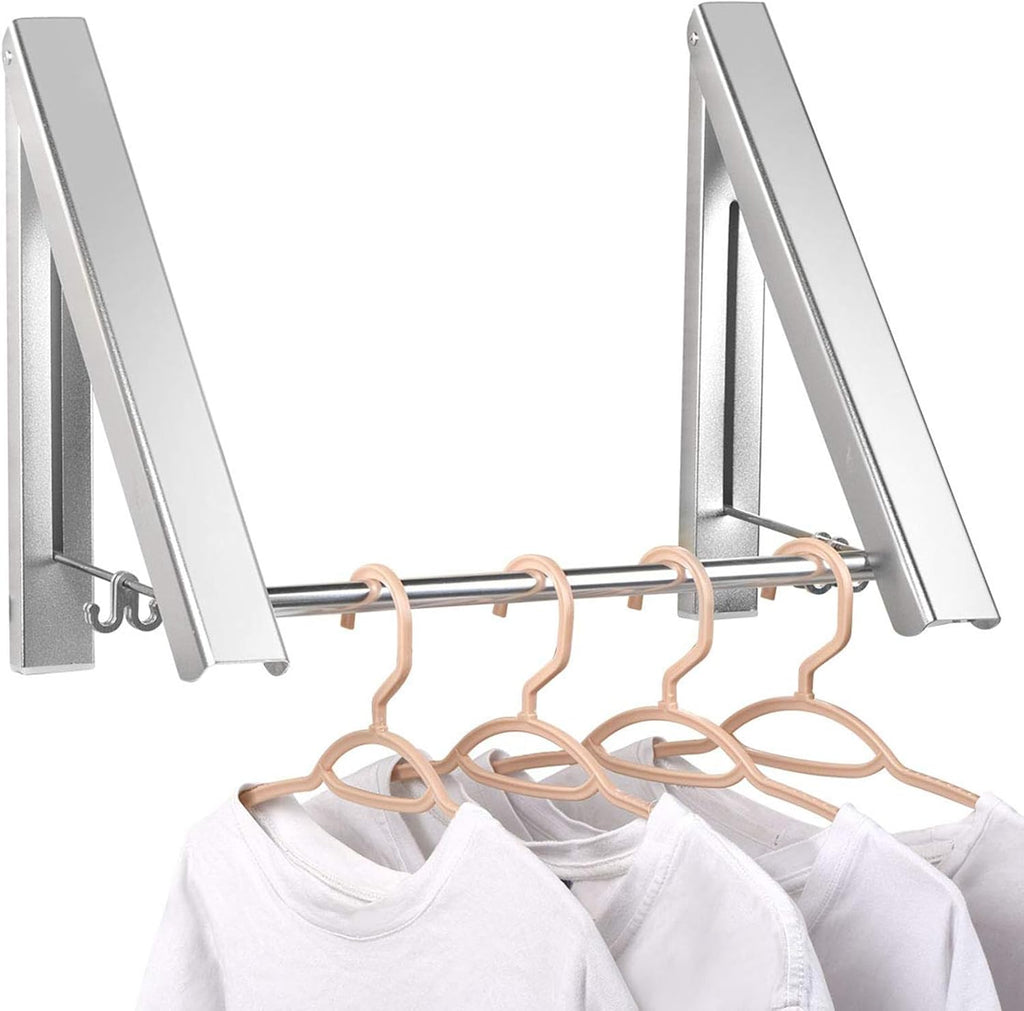 Clothes Drying Rack Folding Indoor, Wall Mounted Drying Racks for Laundry | Double Foldable Clothing Rack w/