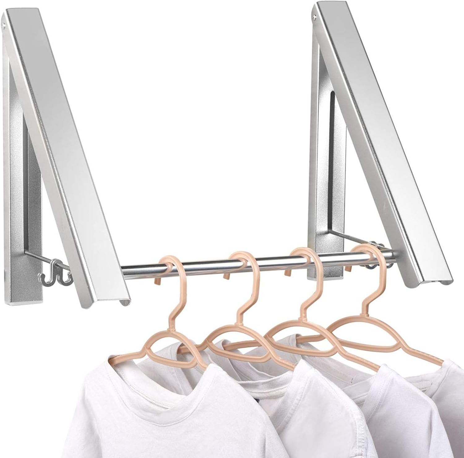 Clothes Drying Rack Folding Indoor, Wall Mounted Drying Racks for Laundry | Double Foldable Clothing Rack w/