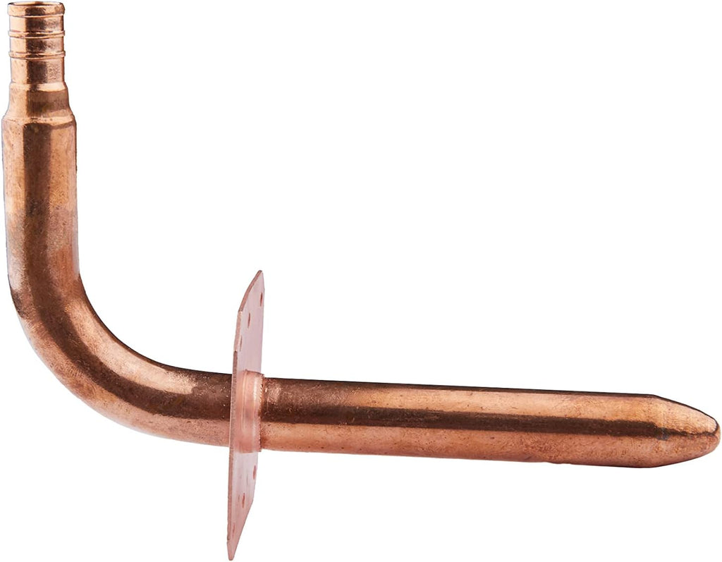 2Pcs EFIELD 1/2"PEX Copper Stub Out Elbow With Flange,6"Length(STUB009-2)
