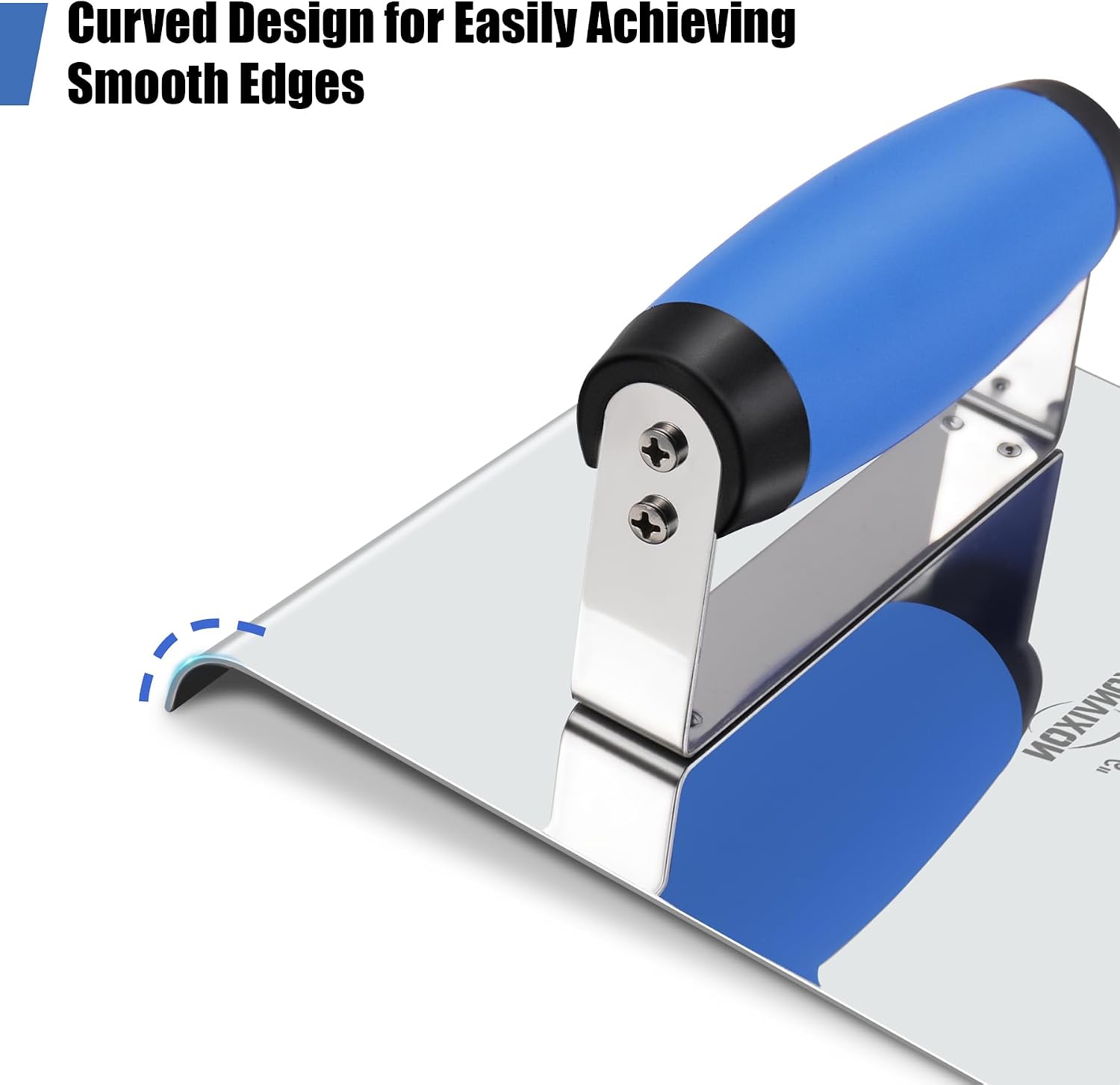 6" x 6" Widened Stainless Steel Concrete Edger Tool,3/8" R,1/2" D | Extra-Wide Hand Edger, Seamless Welding &