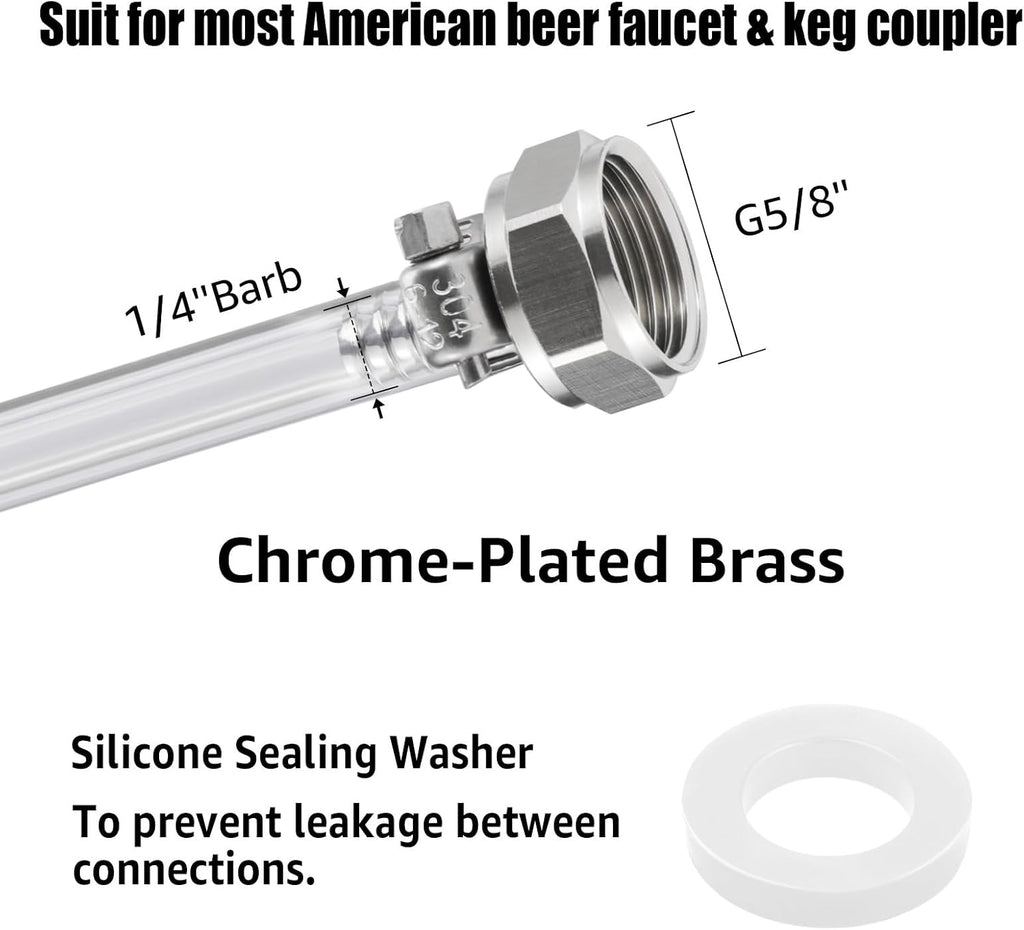 Draft Beer Line with Barb Connector, Beer tower Brewing Tubing Hose