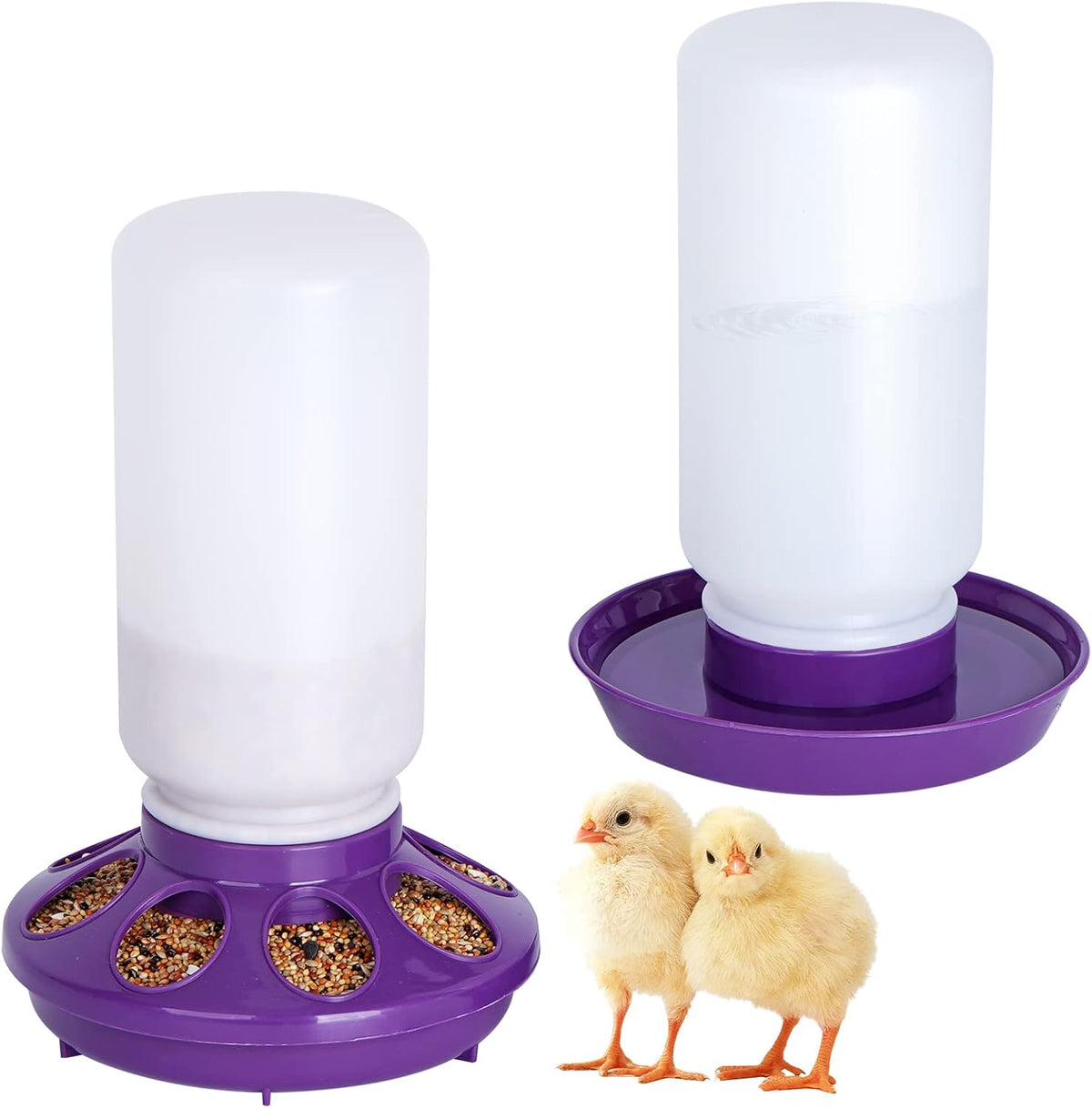Chick Feeder and Waterer Set no Waste Chicken Water Dispenser 1L Chicken Water Feeder Poultry Waterer Baby Chick