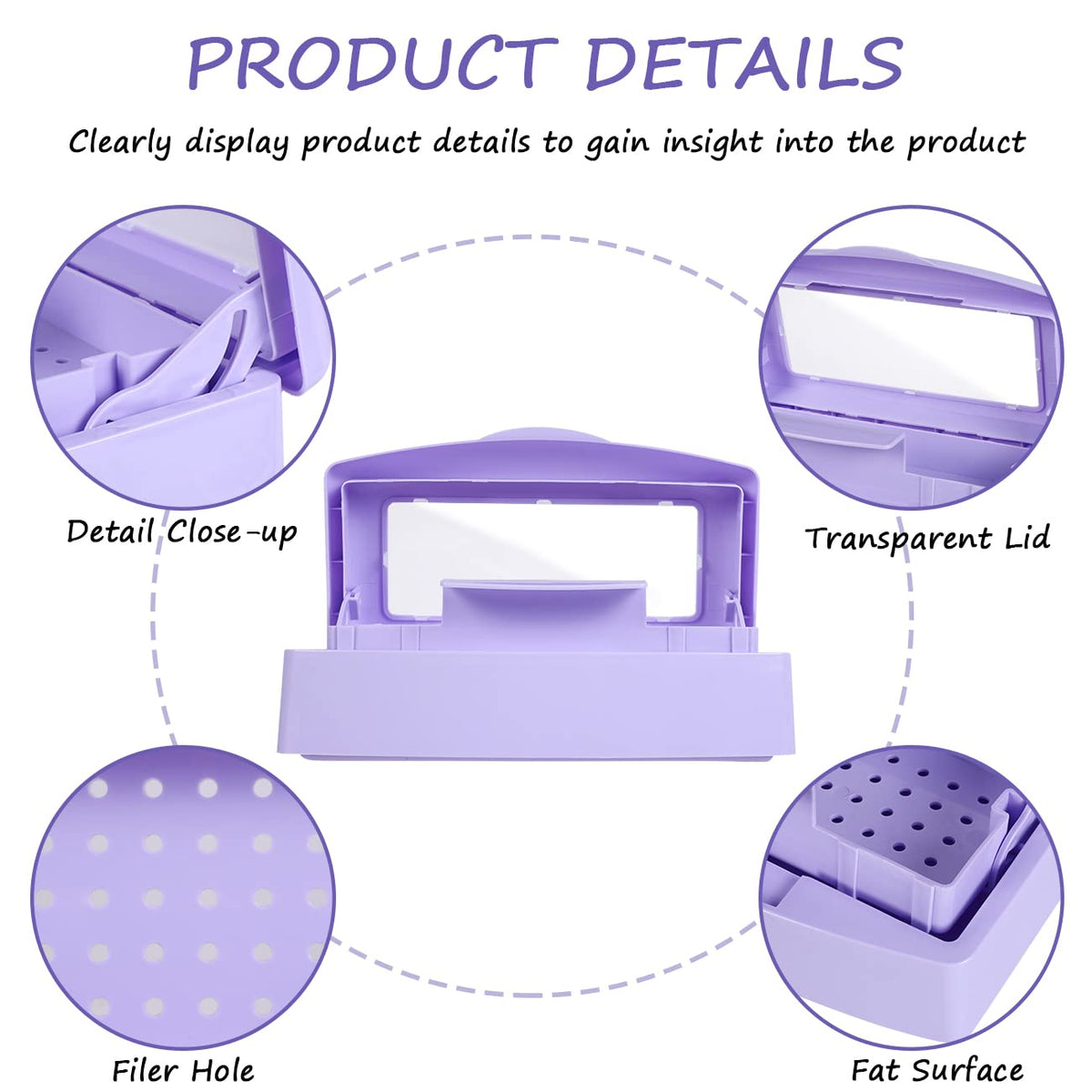 Nail Tool Sterilizer Box Disinfectant Jar Plastic Disinfectant Container Suitable for Nail Tools Hair Salons Beauty