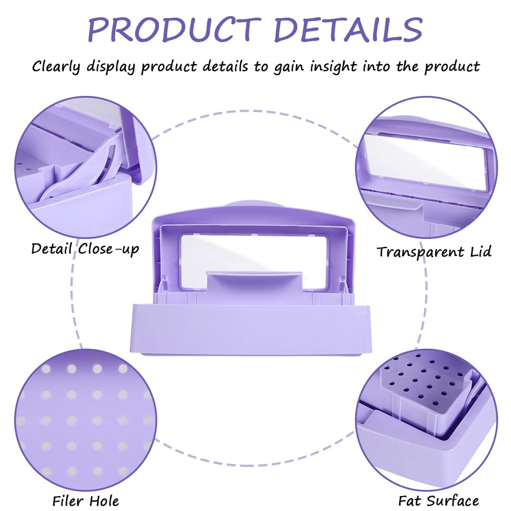 2 Piece Nail Tool Sterilizer Box barbicide Disinfectant Jar Plastic Disinfectant Container Suitable for Nail Tools