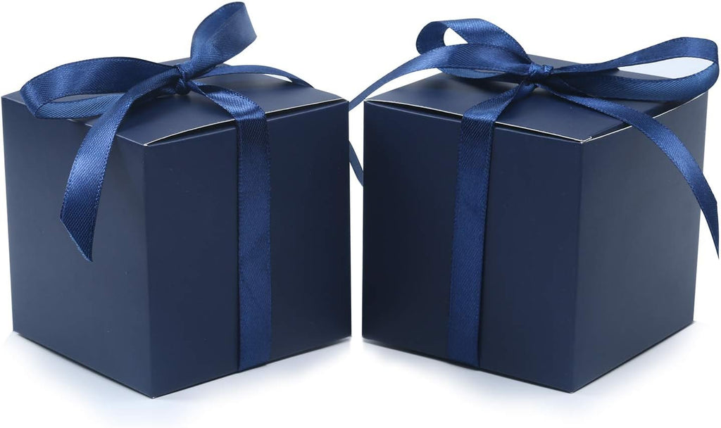 100pcs Small Gift Boxes, 2x2x2 in Paper Gift Boxes with Ribbons