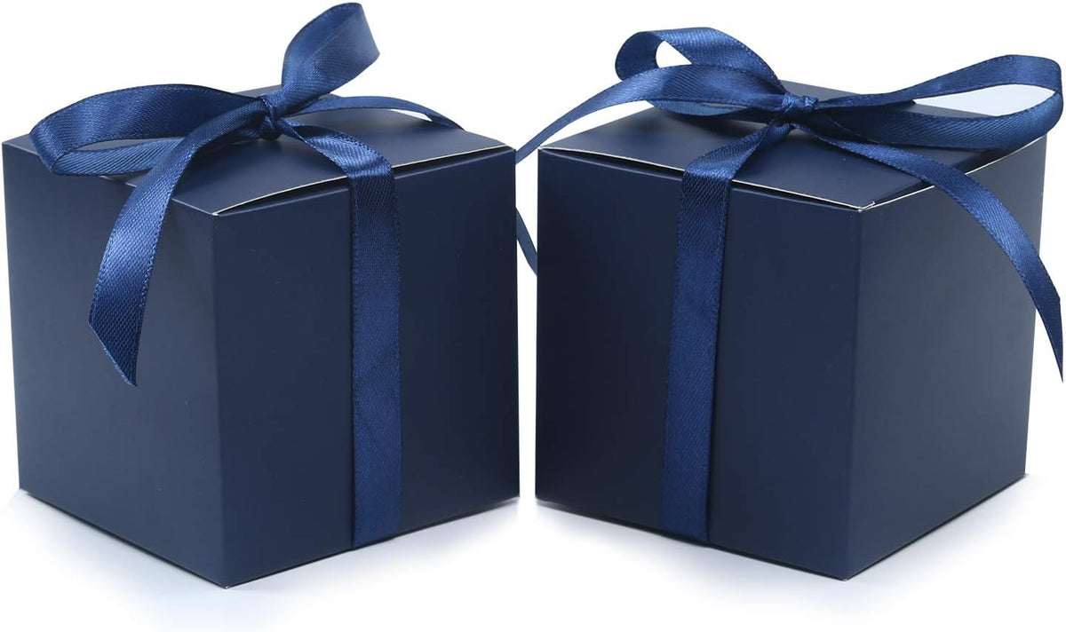 100pcs Small Gift Boxes, 2x2x2 in Paper Gift Boxes with Ribbons