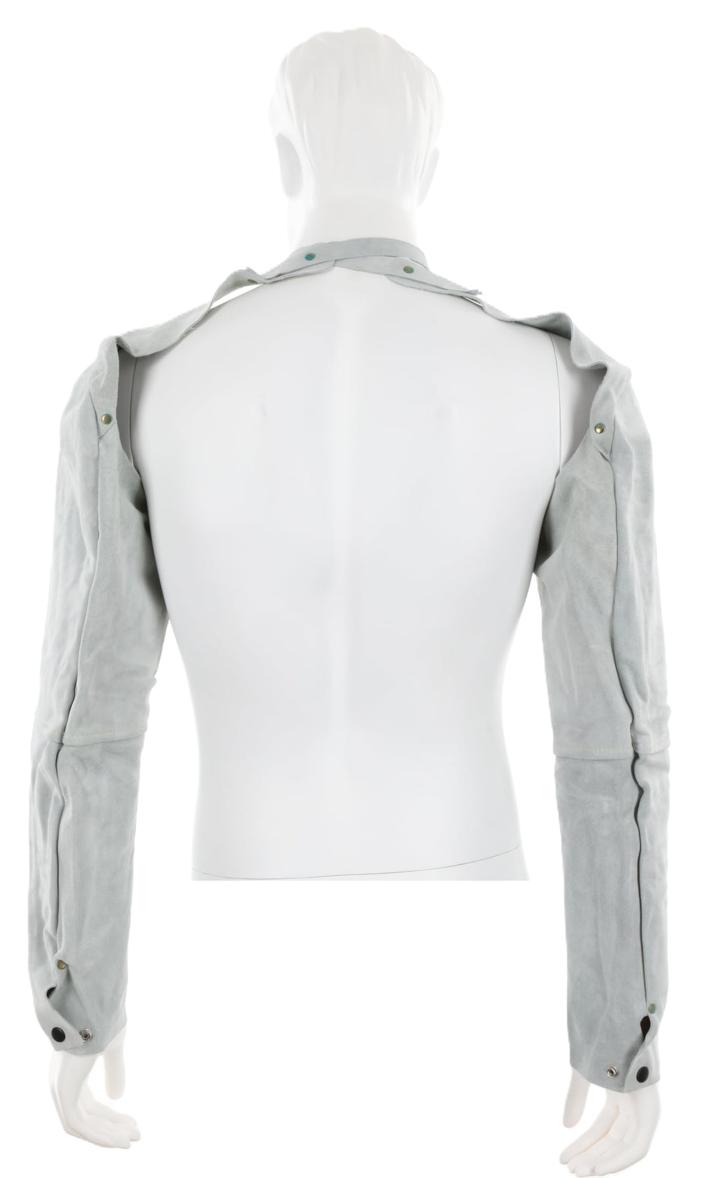 38425MW Memphis Split Cow Leather Welding Sleeve with Adjustable Neck Strap, Gray, 25-Inch