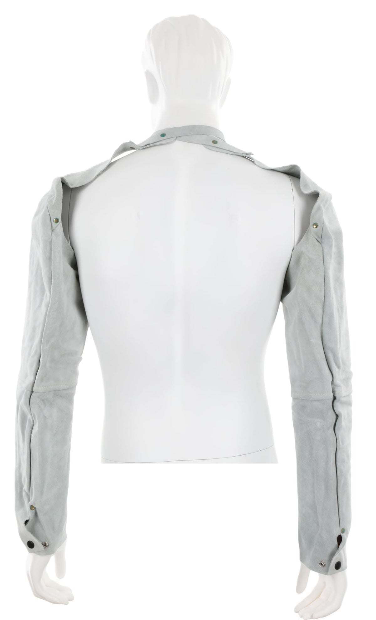 38425MW Memphis Split Cow Leather Welding Sleeve with Adjustable Neck Strap, Gray, 25-Inch
