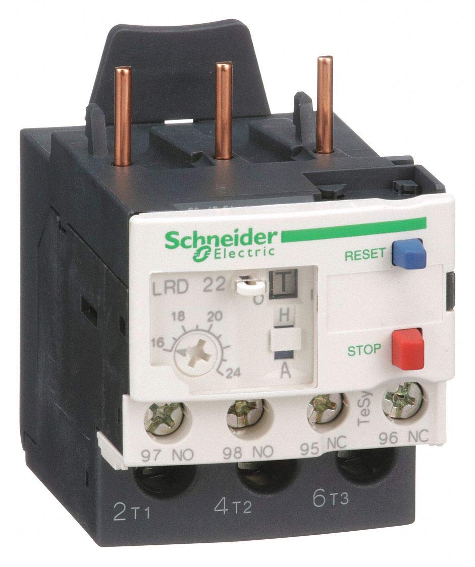 Schneider Electric IEC Style Overload Relay, 16.0 to 24.0A, 3 Poles, Manual Reset, Trip Class: 10