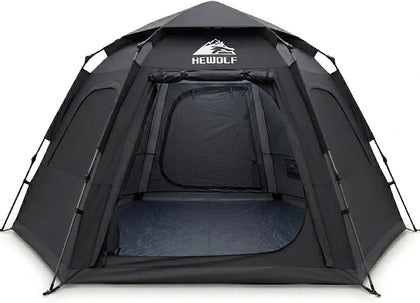 2/3/4 Person Camping Tent - Instant Pop Up Waterproof 2 Doors Tent with Easy Setup | 3-Season Hexagonal Dome Design