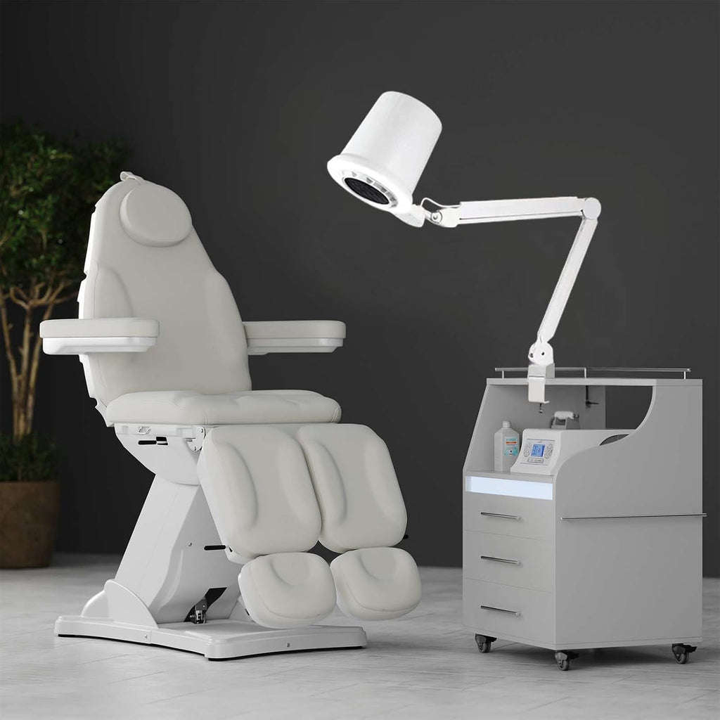 Professional Pedicure Nail Dust Collector, Overhead Nail Tech Manicure Vacuum Cleaner Extractor 80W wIth Desk Clamp