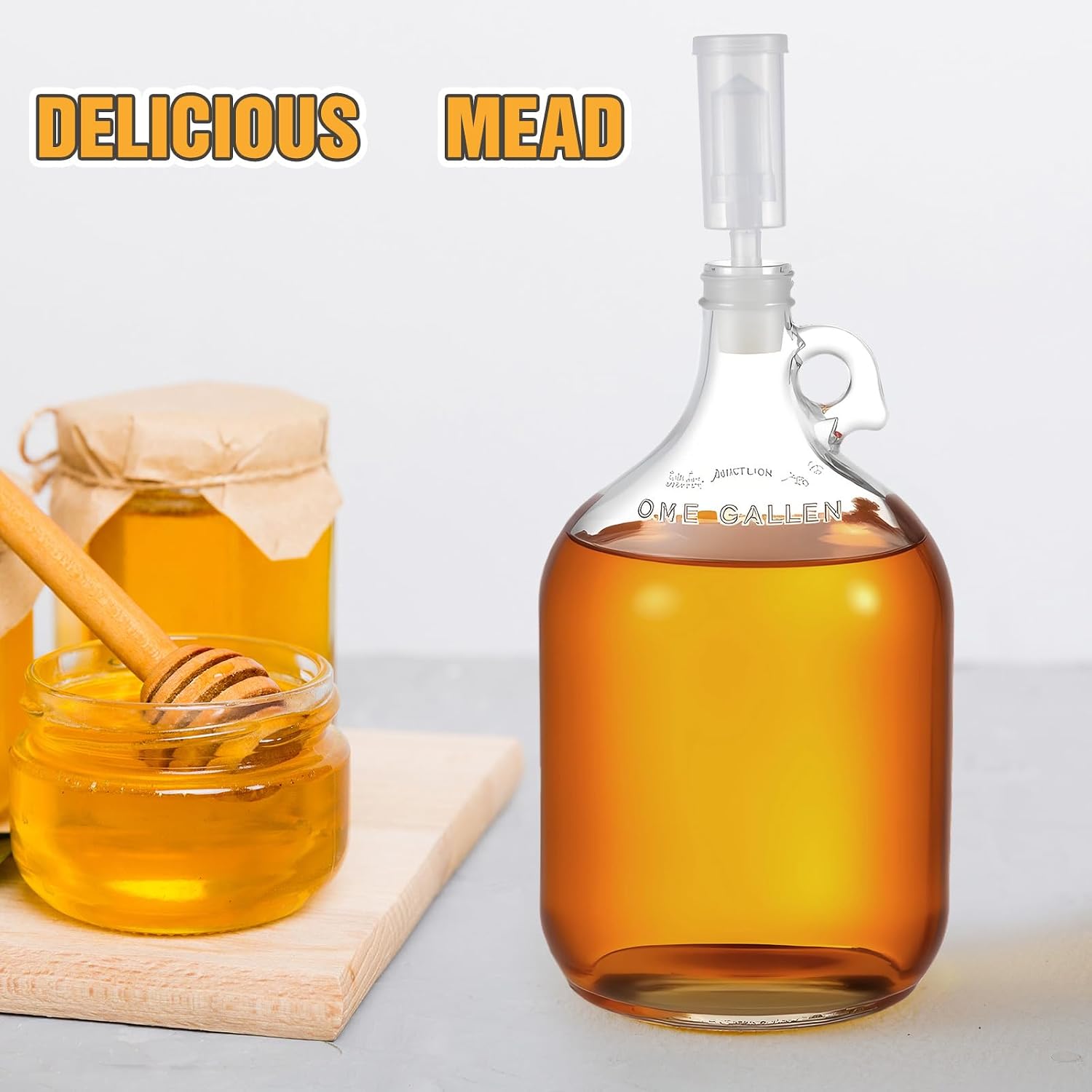 2 Set Mead Making Kit Complete for Home Brewing Starter Sets Includes 1 Gallon Glass Carboy, Auto Siphon, Hydrometer
