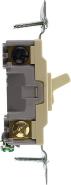 Hubbell RS415IZ Spec Grade Toggle Switch, 4-Way, Grounding, 15-Amp, 120/277-Volt, Ivory, (96-Pack)