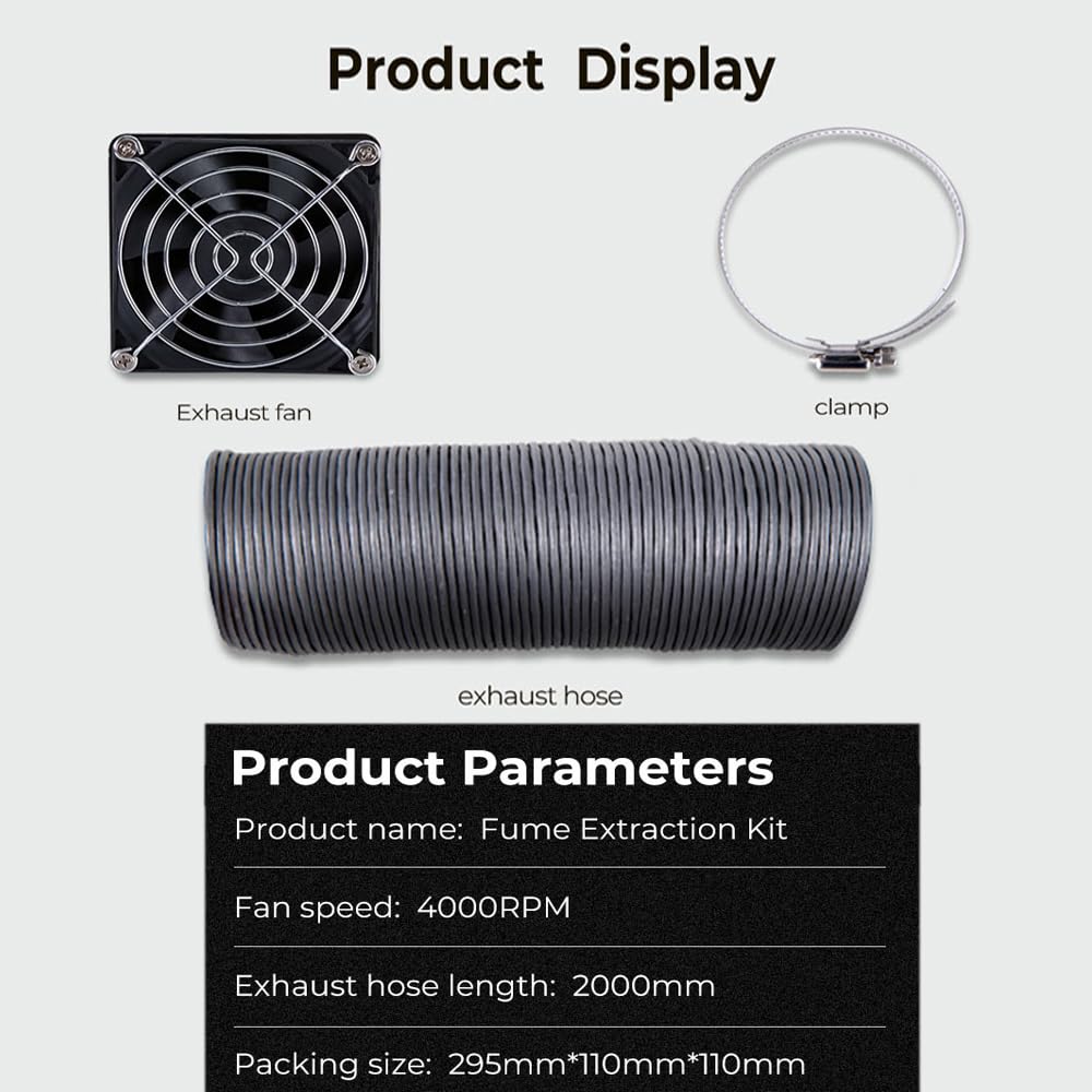 Creality Fan Extraction Kit for Ender Plus 3D Printer Enclosure with Fan Interface and Laser Engraver Enclosure.