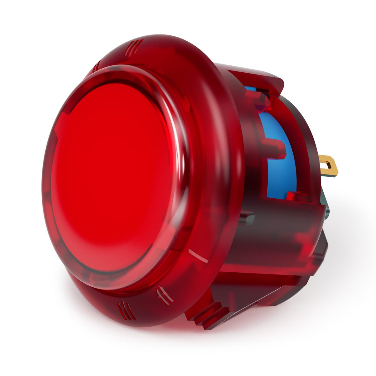 Gravity KT Arcade buttons Mechanical 30mm Snap-in Mechanical Pushbutton (Boxed (Clear Red 30mm)