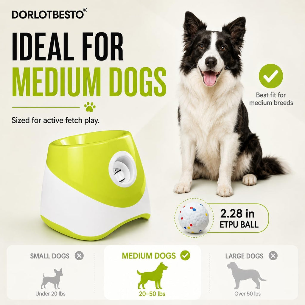 Automatic Ball Launcher for Medium Dogs, 2.28-Inch ETPU Balls