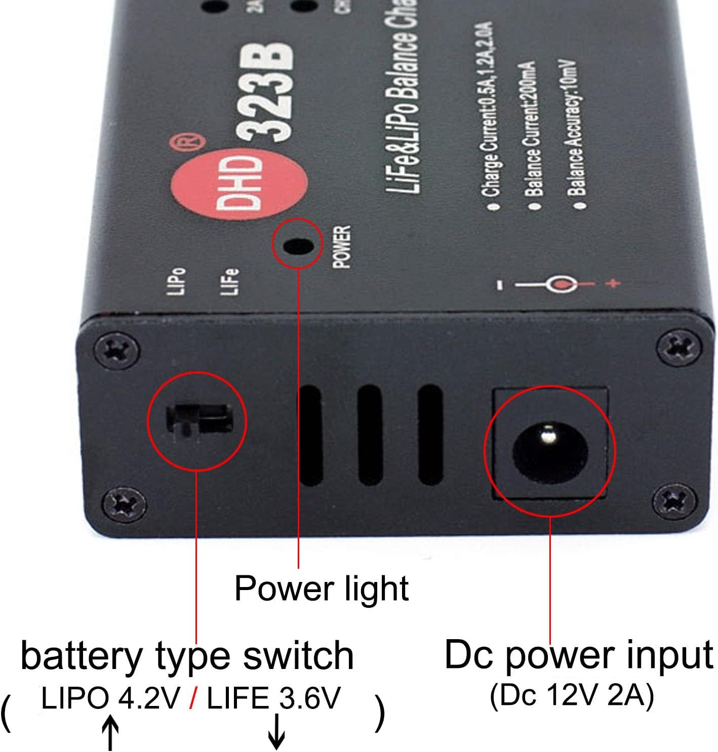 20W 2A 323B RC Battery Balance Charger for 2S 3S 7.4v 11.1v LiPo 6.6V 9.9V Life RC Battery Pack and RC Car Drone