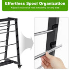 Heavy-Duty 12-Rod Wire Spool Rack, Wire Cart with Locking Wheels