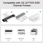 Thermal Paper 8.5x11 Inch for Portable Printer, 200 Sheet Multi-Type