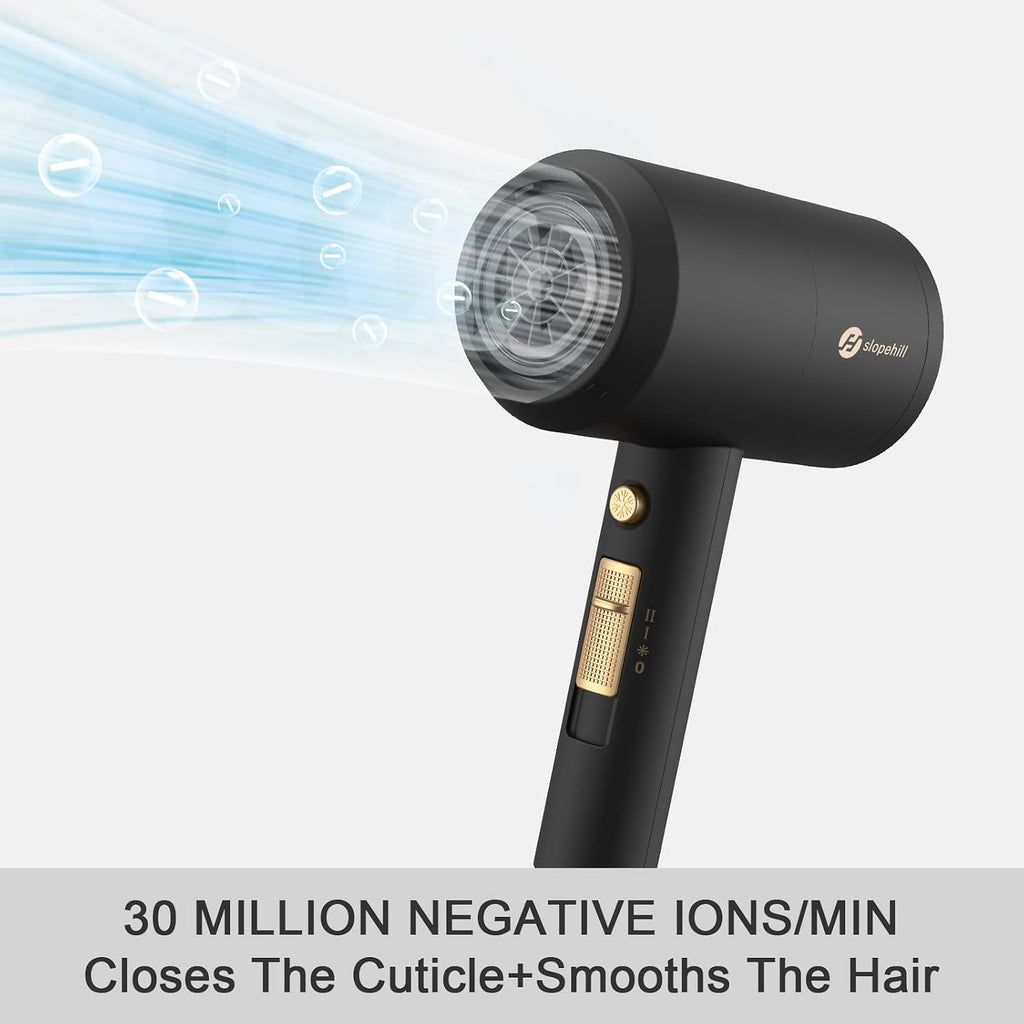 Professional Ionic Hair Dryer, Powerful 1800W Fast Drying Low Noise Blow Dryer with 2 Concentrator Nozzle 1 Diffuser
