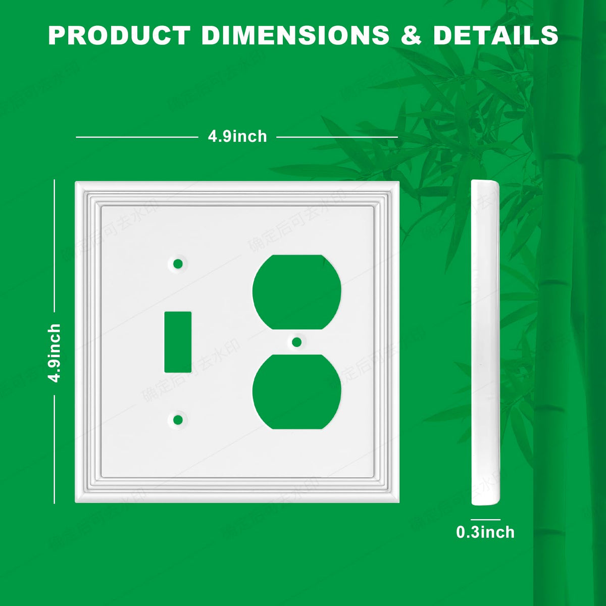 OKAYZIP White Decorative Combination 2 Gang Toggle/Outlet Covers Wall Plate