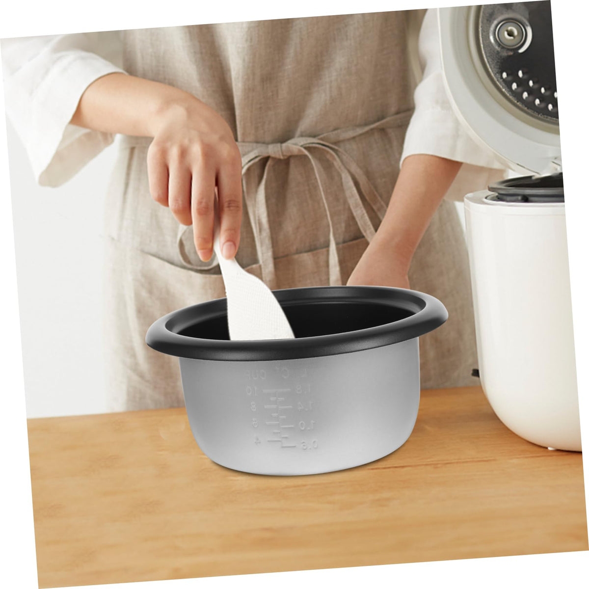 Rice Cooker Inner Pot Replacement Black Aluminum Alloy 4l