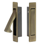 Pocket Door Handles Edge Pull,Flush Finger Hardware,Antique Brass,2