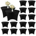 15 Pcs Spandex Round Tablecloth Fitted Stretch, 5 Ft,60inch, Black